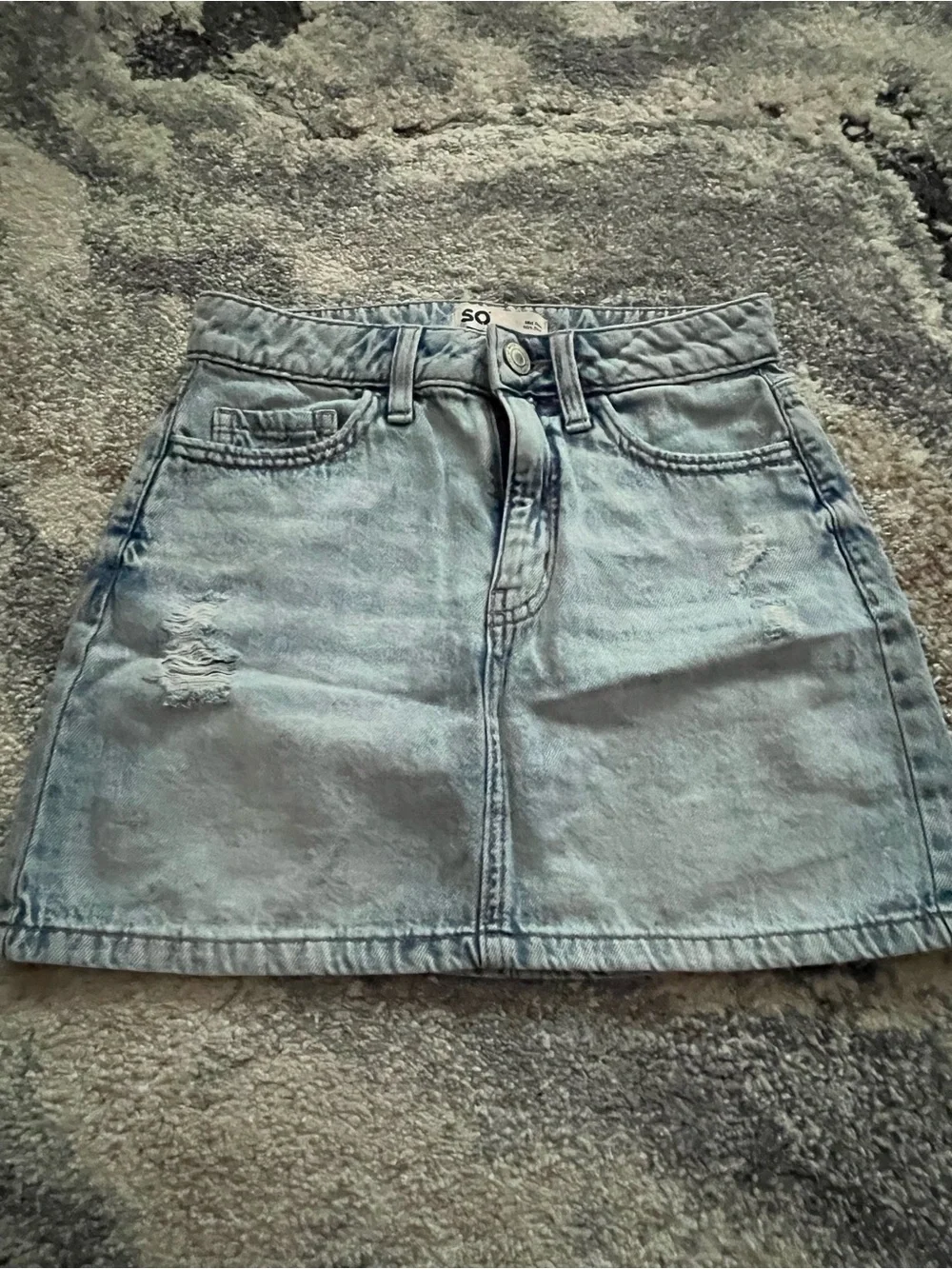 SO mini denim skirt